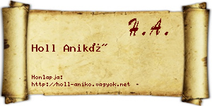 Holl Anikó névjegykártya