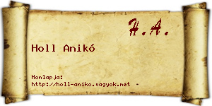 Holl Anikó névjegykártya